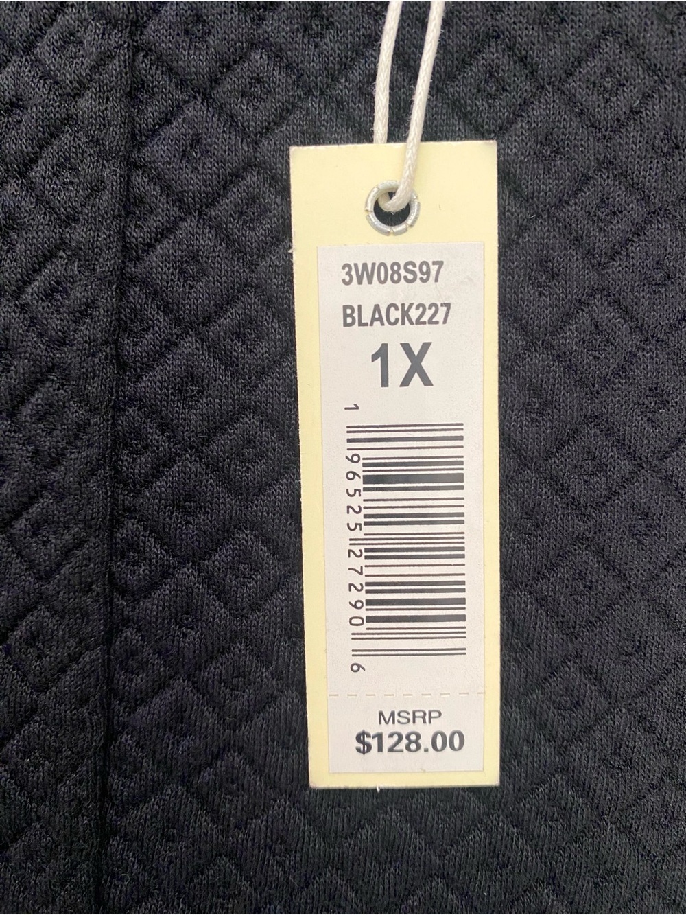 Max Studio London NWT Black Quilted Cocoon Top, Size 1X - Picture 4 of 8